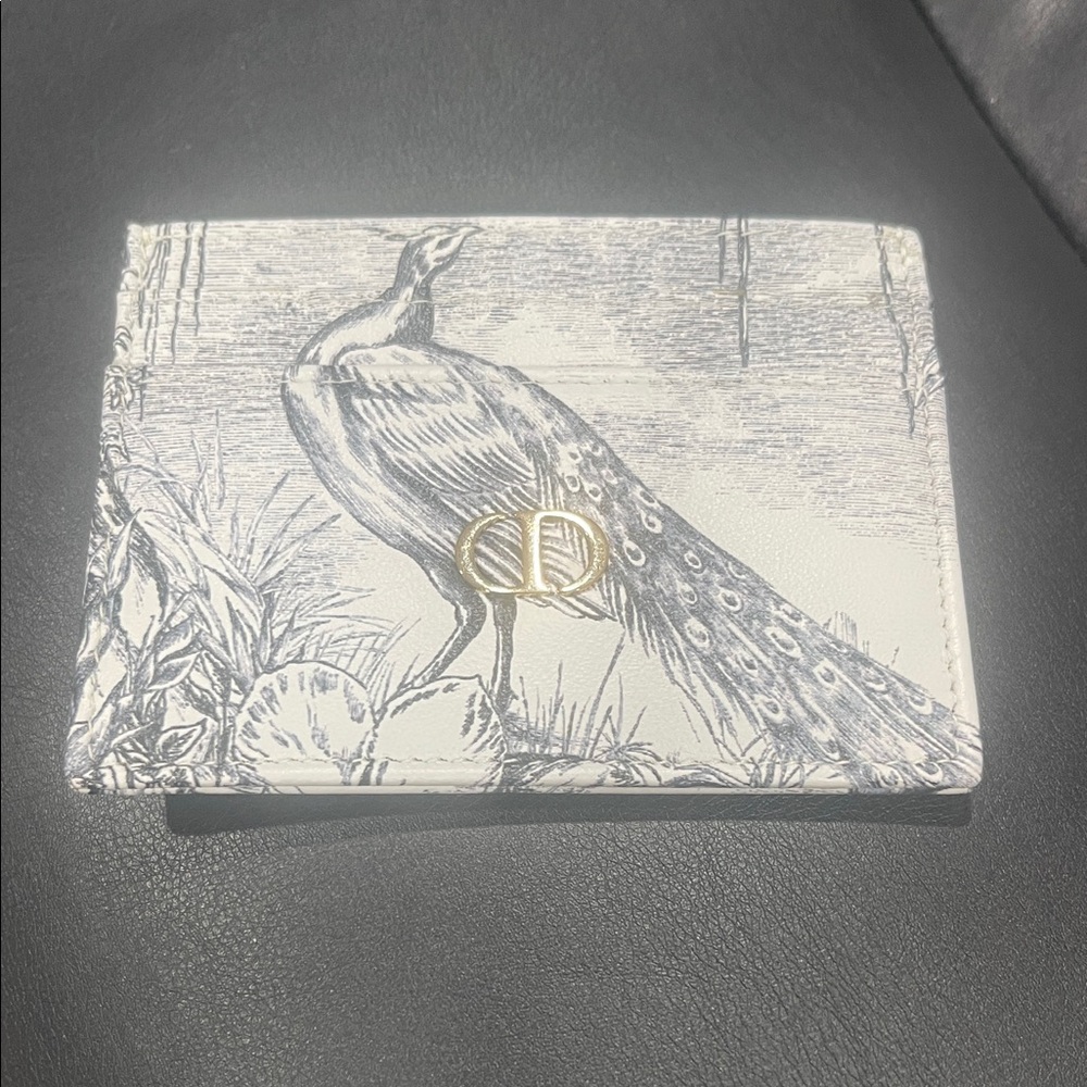 Christian Dior Toile De Jouy Peacock Card Holder